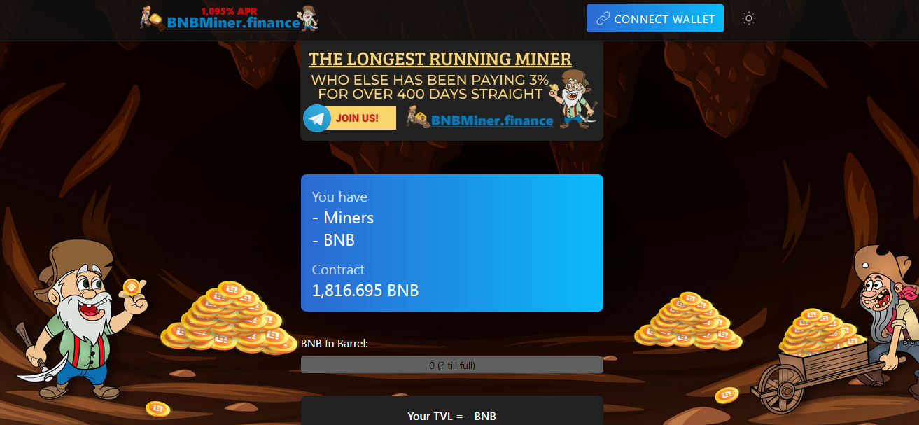 Best BNB Miner DApp - BNBMiner.Finance review - 3% daily returns paid in BNB